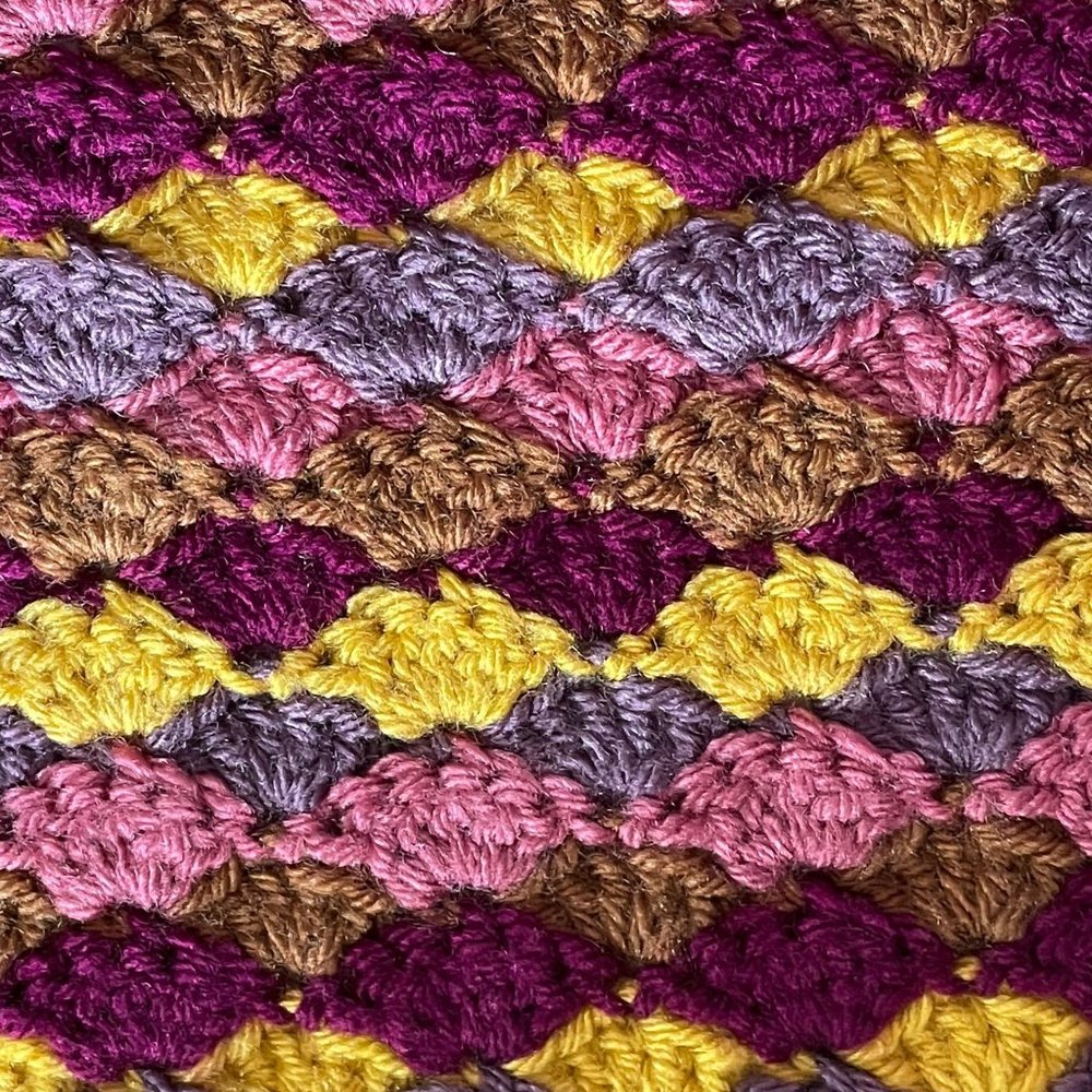 4/$25 Crochet Afghan Baby Blanket Throw Handmade Shell Stitch Small 23 X 32 - Picture 7 of 7
